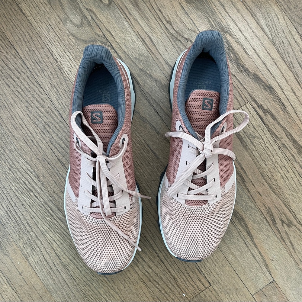 Salomon Pink and Gray Athletic Shoes - Picture 2 of 8